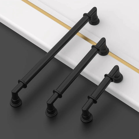Matte Black 5 Inch Cabinet Handles Set 10 Pack Heavy Duty Solid Metal Kitchen Cabinet Pulls For Cupboards And Drawers Rustproof Anti Corrosion