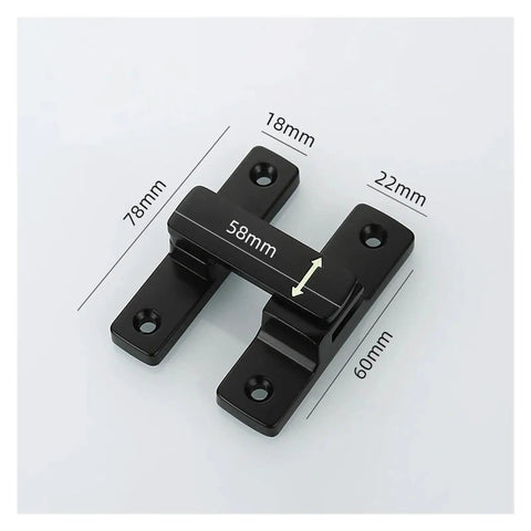 Sliding Door Latch Zinc Alloy Right Angle Bolt Lock For Cabinets And Equipment Enclosures with measurements.