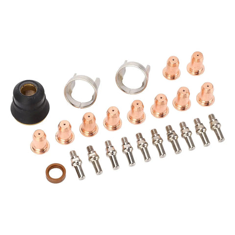 Pro Grade Ipt40 Plasma Cutter Consumables Set Includes 24 Pcs Electrode Tips And Nozzles For Cut 55ds Pro And Cut 65ds Machines - assorted copper and metal parts