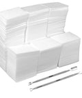 Lint Free Nail Wipes And Gel Polish Remover Pads Set With Cuticle Pushers, ultra absorbent pads for manicure prep
