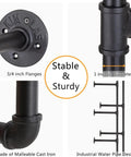 Details of Industrial Wall Mounted Iron Pipe Shelves 52 Inch Tall Rustic Open Bookshelf Set 3 Pack for Kitchen and Bath Farmhouse Style DIY
