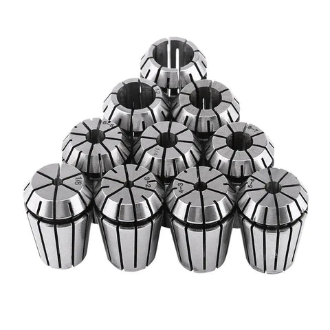 Top Tier ER20 Collet Set With 10 Pieces For Precision CNC Milling And Lathe Workholding featuring various sizes from 3mm to 12mm.