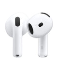 Premium Wireless Earbuds With A Truly Slick Contoured Shape And Dope Personalized Spatial Audio That Makes Every Track Sound Straight Fire, white color design.