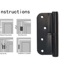 Installation instructions with Heavy Duty Lift Off Door Hinges Set 4 Inch By 3 Point 5 Inch H Shaped Detachable Hinges Black 201 Stainless Steel