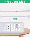 Replacement 24V DC Power Cord for Cricut Maker 3 Cutting Machine showing power adapter with cable measurements in inches.