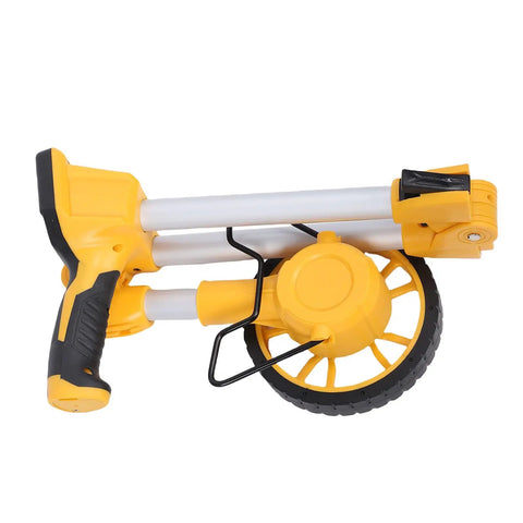 Baxnore Digital Display Measuring Wheel Accurate Distance Measure Tool, folded design showing yellow plastic handle and wheel.