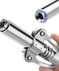 AKEOIL grease gun coupler with lever clamp, chrome-plated steel, 12000 PSI, for 1/8" NPT grease guns
