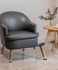 Black chair with wooden legs using self adhesive neoprene foam sheets for vibration dampening on hardwood floor