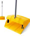 Commercial Dustpan With Windproof Cover For Indoor Outdoor Cleanup In Courtyard Garage Lobby Mall Market Floor Home Kitchen Office Pet Hair Garbage Heavy Duty Cleaning Tool For Quick Big Jobs, 42.52 in tall, yellow