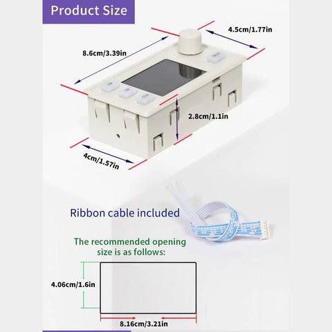 Four Wire Stepper Motor Controller With Large LCD Display For Industrial Automation, 8.6x4.5x2.8cm, ribbon cable included