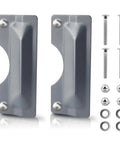 Badass Carbon Steel Door Latch Guard And 3X7 Inch Security Reinforcement Plate For Outswing Doors components with bolts and washers.