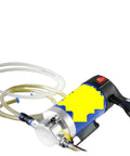 Heavy Duty Portable Oil Transfer Pump 12 Volt Electric Fluid Sucker That Flows 1-4 Liters Per Minute with hoses and power switch.