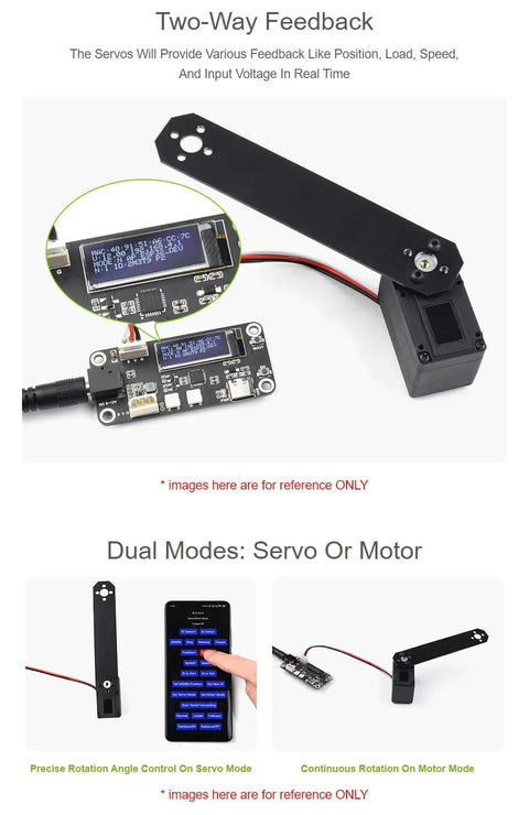 30Kg Serial Bus Servo With Beefy Torque And Precision Programmable 360 Degree Magnetic Encoder Two Way Feedback Display and Control