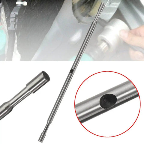 Nibbler Cutter Replacement Arbor For Sheet Metal, Double Head Cutting Tool Accessory, shown with close-up and installation view