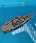 Realistic Military Aircraft Carrier RC Boat With 2.4G Remote Control, Water Surface Power Boat Toy For Kids, High Detail Silver Design
