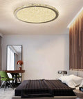 Crystal Round LED Flush Mount Ceiling Light Dope Modern Glow Warm White Close To Ceiling Chandelier Fixture For Living Room