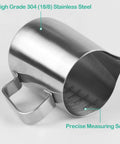 Milk Frothing Pitcher 12oz And 20oz Stainless Steel Jug For Espresso Machines And Latte Art, food grade 304, clear scale