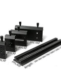 Heavy Duty Dovetail Translation Stage X Axis Linear Guide Slide Micro Positioning Platform For Pro Shop Optical Alignment and Dead On Accuracy Rig Setup With Fine Tuning Control, showing various lengths and components.