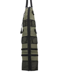 Side view of Hanging Travel Toiletry Bag For Camping And Travel, 600D Oxford On The Go Storage Organizer with mesh pockets, loops, hooks