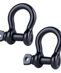 Premium 5/16 Inch Black 316 Stainless Steel Bow And Clevis Shackles D Ring Anchor Rigging Clasp For Sailboats Heavy Duty Marine Hardware Zero Rust Hassle Top Shelf Durability Two Pack, two black shackles with tapped pins.