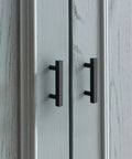 10 Pack Square Cabinet Pulls Two And A Half Inch Matte Black T Bar Dresser Drawer Pulls on gray cabinet door