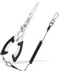 Needle Nose Fishing Pliers With Hook Remover And Lanyard, Stainless Steel Saltwater Multitool, Braid Cutter And Rustproof 2CR13 Steel