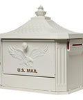 Hamilton Large Capacity Cast Aluminum Post Mount Mailbox Built To Last With Side Door Access And Locking Compartment For High Volume Deliveries Beefy Weather Ready Powder Coated Finish front view