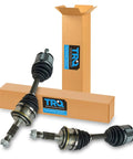 Premium Front CV Axle Shaft Assembly Pair With Sealed Boots And Fasteners Direct Replacement Kit Left And Right in packaging.