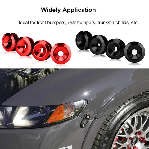 Quick Release Fasteners Kit For Car Bumpers Universal CNC Billet Aluminum Black Durable Finish Includes Aluminum Fasteners