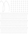 About 100 Pcs 316 Stainless Steel Earring Hooks 2mm V Shape Ear Wires With 200 Pcs Open Jump Rings For DIY Earring Jewelry Making Kit