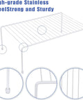 Set Of 2 Large White Cabinet Storage Shelf Racks For Kitchen Pantry Refrigerator And Bathroom Cupboard Hella Spacious, strong stainless steel rack.