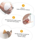 Steps to use Two Pack Wall Repair Cream Kit With Scraper And Precision Applicator For Quick Interior And Exterior Crack Repair.