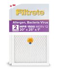 Smart 20x25x1 Air Filter With Bluetooth Life Tracking, MERV 12, MPR 1500 Allergen Guard, 2 Pack, front view