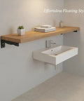 Sturdy Black L Shaped Shelf Bracket For Floating Shelves Wall Mount Hardware under wooden shelf above bathroom sink