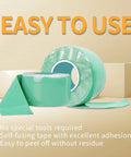 Self Fusing Silicone Repair Tape 16.4 Ft Long Waterproof And Heat Resistant Rubber Wrap shown with easy to use features