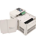 Power Up Your Shop With This 18.5KW to 22KW 3 Phase VFD Speed Controller for Electric Motors Digital Display Efficient Cooling Low Noise 38.5A to 46.5A Input Industrial Motor Control Upgrade white housing