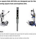 Pro Grade HSS Mortising Drill Bit Set For Woodworking, Square Hole Mortise Chisel Bits with mortise machines shown