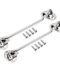 Cabin Hook and Snap Latch for Gate Door Window with Mounting Screws, stainless steel, includes screws, designed for secure door and gate use.