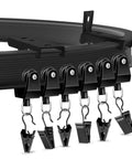 10-Foot Flexible Black Curtain Track System With Bendable Curved Rail For Ceiling Or Wall Mount, Sliding Track For Bay Window RV Room Dividers, Includes Brackets And Easy Fuss Installation, black track with clips