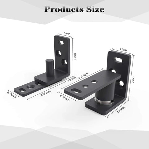 Dimensions of Beefy All Metal Gravity Door Hinge With Adjustable Opening Angle And Automatic Closing Two Way Swing Pivot For Coffee Doors Wooden Doors And Folding Doors Black 1 Pack Heavy Duty Door Hardware