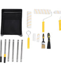 Heavy Duty 10 Piece Paint Roller Tray Kit With Solid Stainless Steel Handle And High Density Covers For Smooth Wall And Ceiling Painting Total Game Changer Kit on a white background.