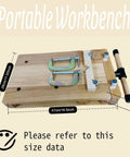 Durable Beech Wood Workbench Vise For Home Hobbyists And Woodshops Desktop Woodworking Vise With G Type Fixing Clips And Four Metal Limit Blocks Built For Chiseling Planing And Sawing Projects, showing dimensions