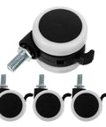Beefy Heavy Duty Furniture Caster Wheels 4-Pack With Brakes, Swivel Casters For Baby Beds, Carts And Shelves, shown front view