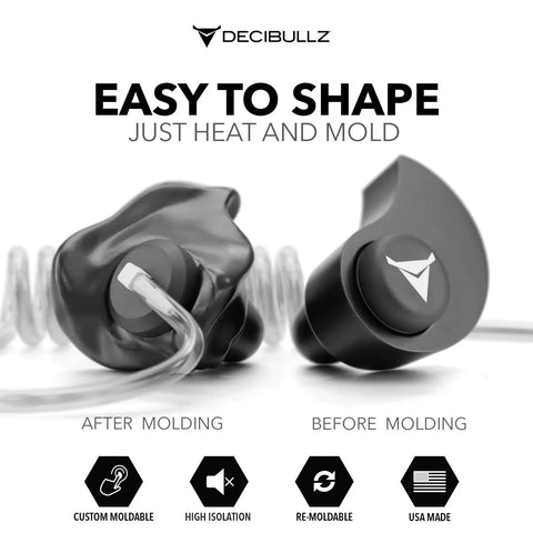 Custom Molded Surveillance Radio Earpiece Set With Thermo Fit For Clear Acoustic Tube Radios, Two Way Radio Headset With Isolation And Noise Reduction For Loud Environments, Stays Put In Any Situation
