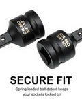 Cool 5 Piece Impact Socket Adapter And Reducer Kit Includes 3/4 To 1/2 1/4 To 3/8 3/8 To 1/2 And More For Heavy Duty Crankin' With Chrome Molybdenum Alloy Build, spring-loaded ball detent