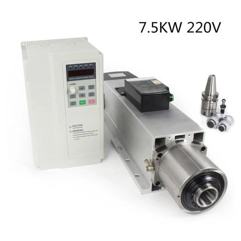 7.5KW Air Cooled CNC Spindle Motor With Automatic Tool Change BT30 For CNC Machines 380V Includes VFD 220V Kit
