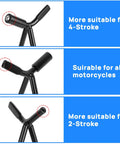 Boss Universal Triangle Kickstand Holder For Dirt Bikes 80cc To 500cc Side Stand Mount showing plug sizes and compatibility.