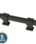 5 Pack Matte Black Cabinet Handles And Adjustable Drawer Pulls For Kitchen Cabinets Dressers And Cupboards Fits 1-3/8 To 4 Inch Hole Centers 35-102 mm Adjusta-Pull