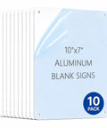 Grab This Pro Level Aluminum Sign 10 By 7 Inches Rust Free Outdoor Display Board waterproof blank signs in a pack of 10.