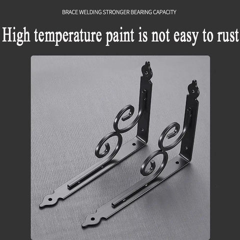 Heavy Duty Corner Brackets Four Pack L Shape Shelf Supports Rust Proof Iron Angle Braces for Secure Wall Mounting, black design